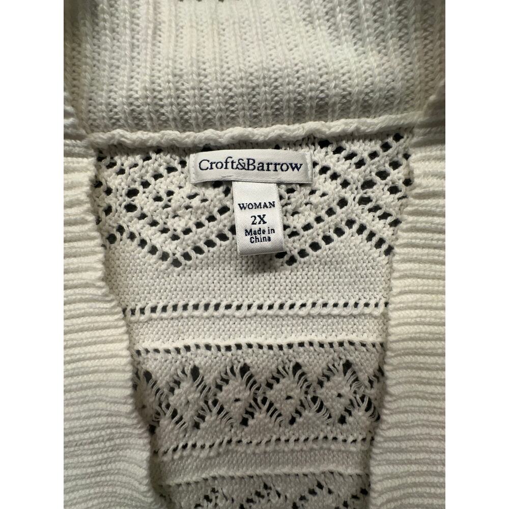 Croft & Barrow White Shrug Sweater Size 2X EUC - Picture 4 of 6